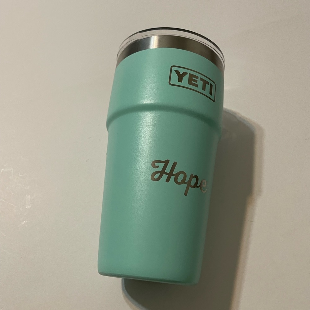 YETI Rambler Stackable Cup With Lid, 26 Oz Capacity, Stainless Steel, Seafoam